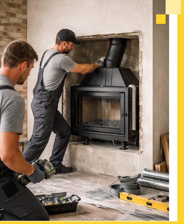 Установка каминных топок в Кулебаках: монтаж, подключение