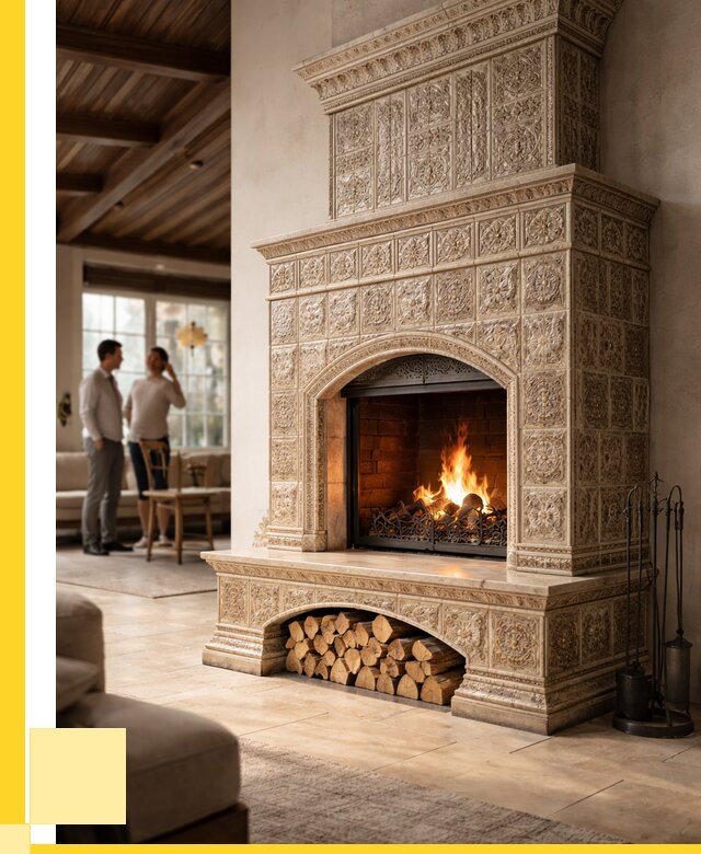 Купить изразцовый камин в Кулебаках от 257650 р. | ЭриданКлб