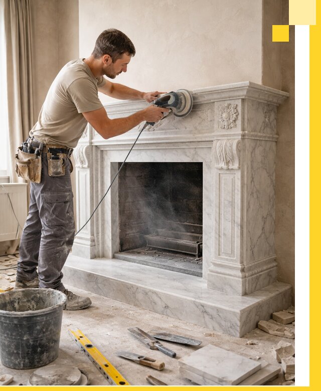 Изготовление и установка мраморных каминов в Кулебаках под ключ