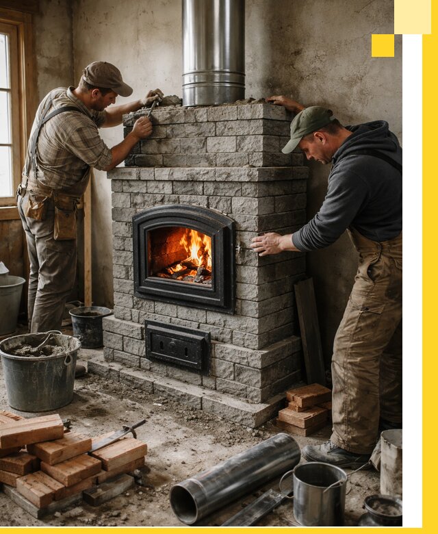 Производство, поставка и монтаж дровяных печей в Кулебаках