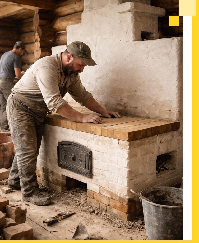 Проектирование и установка русской печи с лежанкой в Кулебаках