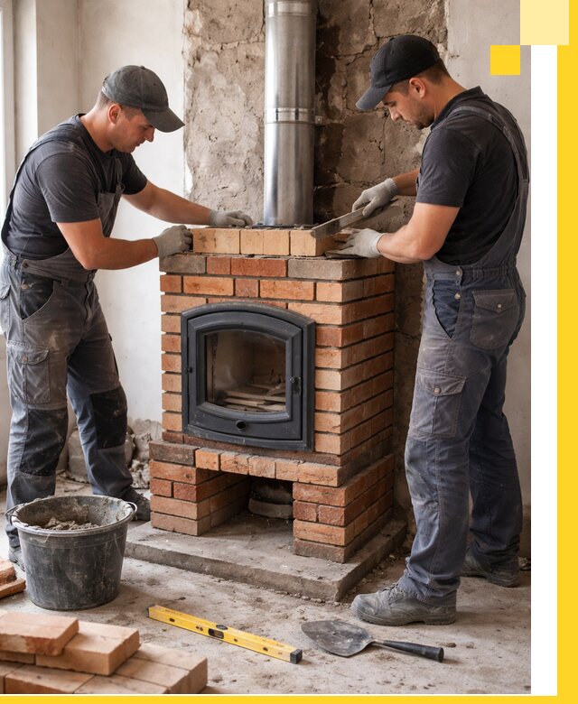 Монтаж печи камина под ключ в Кулебаках с гарантией и пусконаладкой