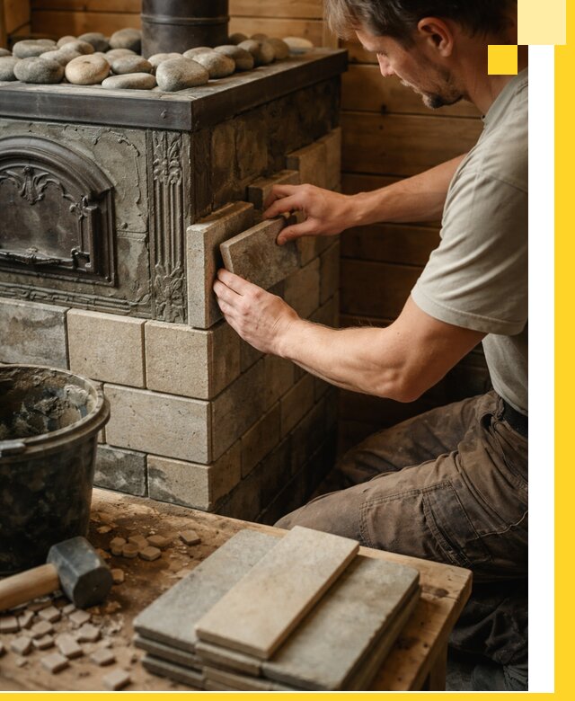 Облицовка банных печей в Кулебаках профессиональная отделка