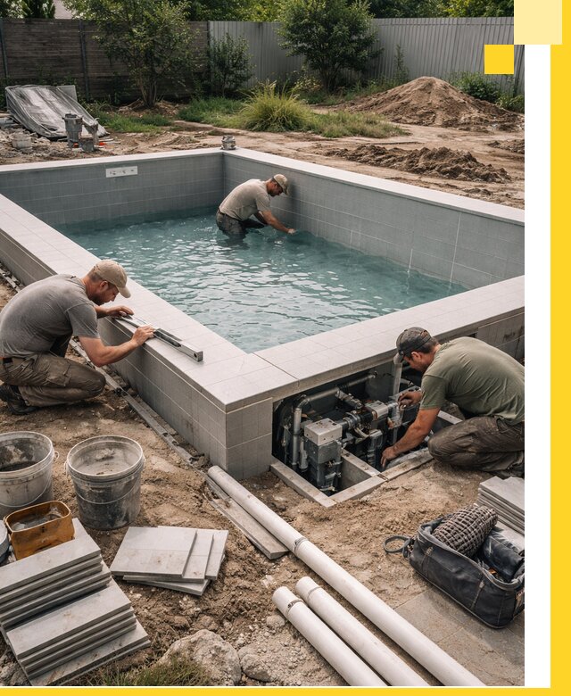 Строительство и монтаж бассейнов для дачи под ключ в Кулебаках