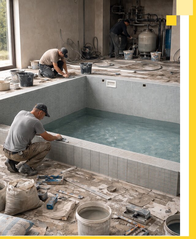 Строительство и монтаж бассейнов в помещении в Кулебаках