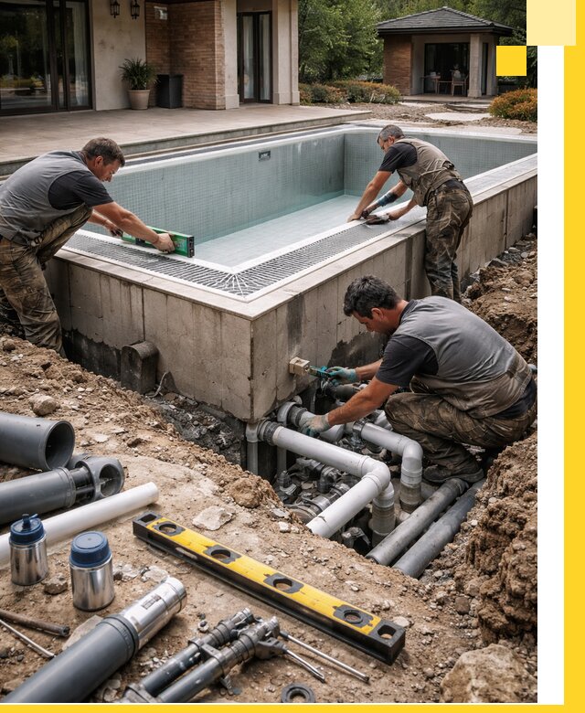 Строительство переливных бассейнов в Кулебаках под ключ