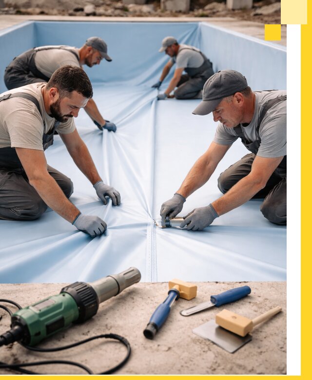 ПВХ пленка для бассейнов с монтажом и гарантией в Кулебаках