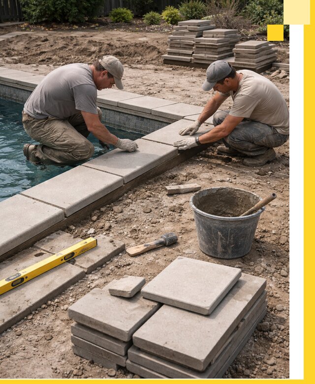 Установка и изготовление копингового камня для бассейнов в Кулебаках