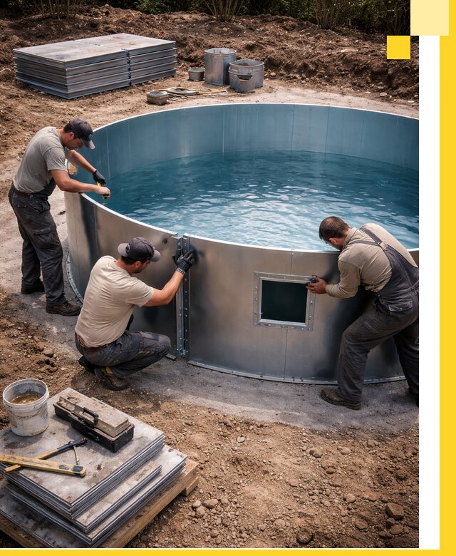 Круглые бассейны под ключ в Кулебаках проектирование и монтаж