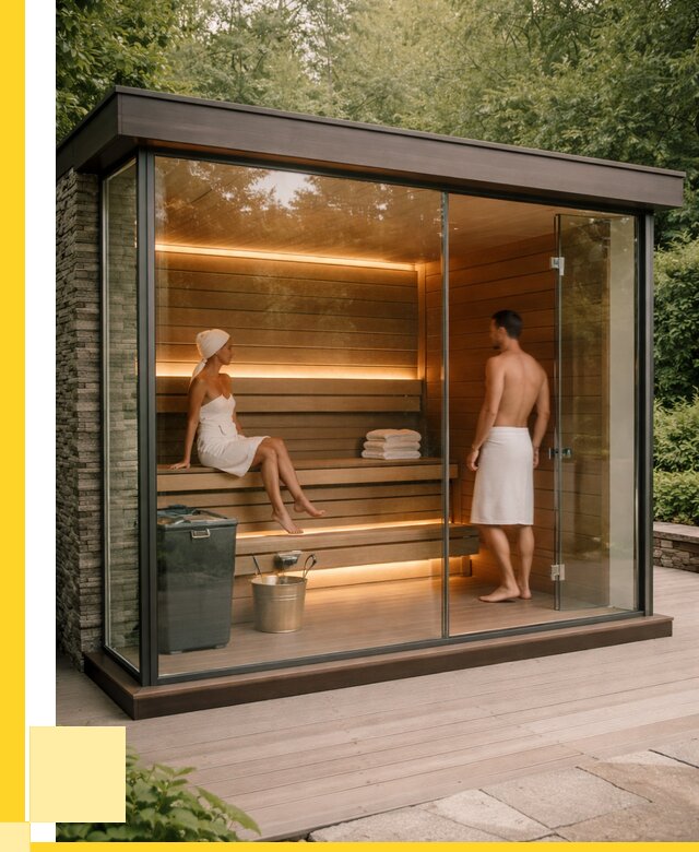 Сауна стеклянная и двери для сауны в Кулебаках от 257650 р. | ЭриданКлб