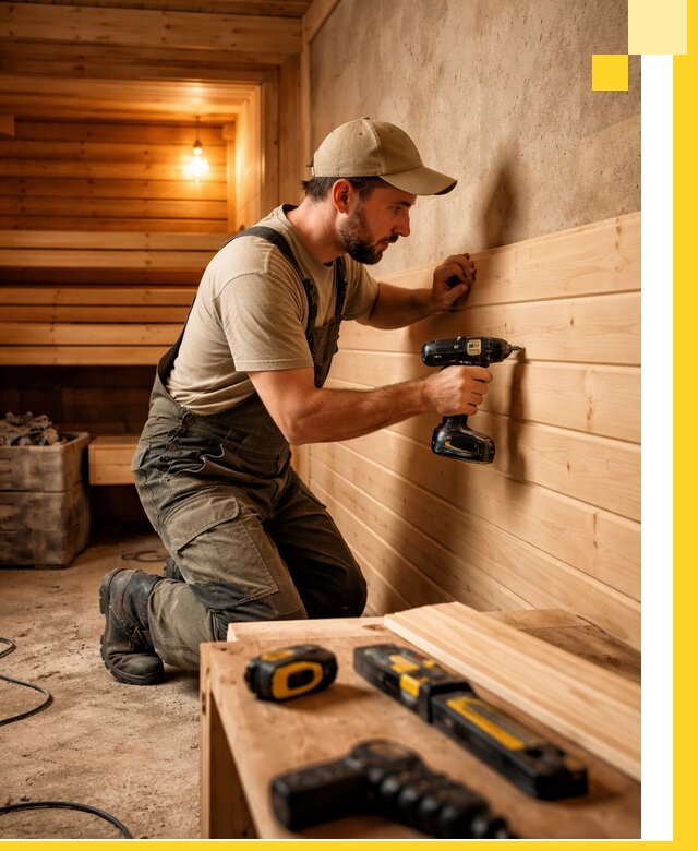 Профессиональная внутренняя отделка бани в Кулебаках под ключ