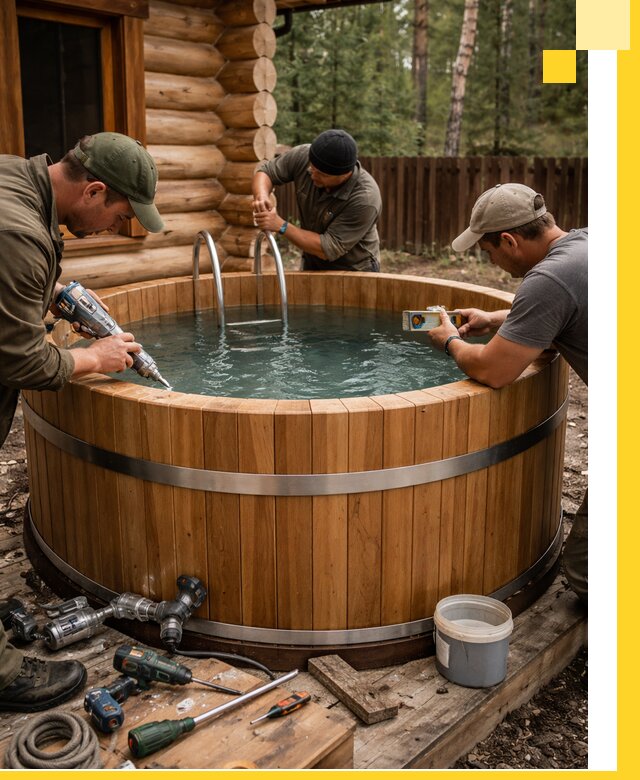 Строительство бань с купелью под ключ и отделкой в Кулебаках