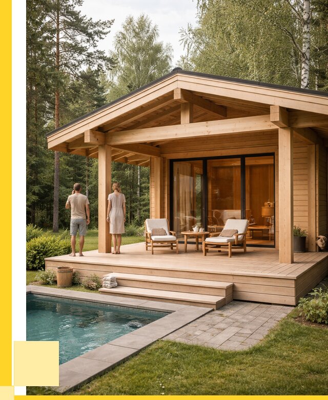 Бани с террасой под ключ в Кулебаках от 618360 р. | ЭриданКлб