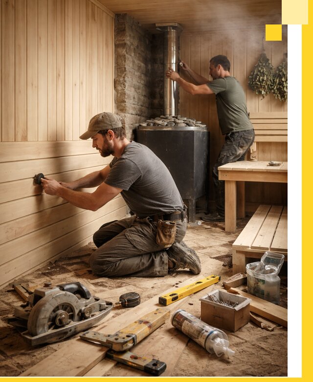 Полное строительство и оснащение парных под ключ в Кулебаках