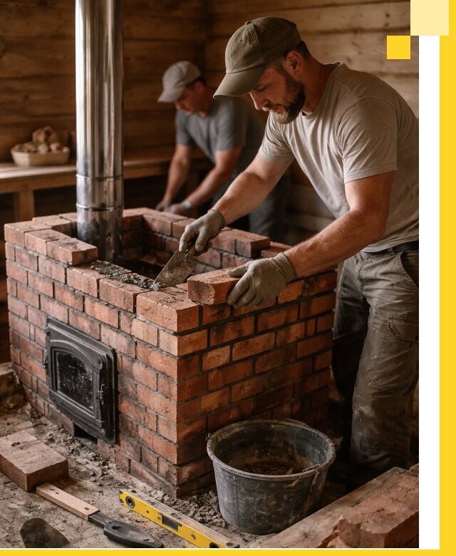 Кирпичные печи для бани под ключ в Кулебаках, проект и монтаж