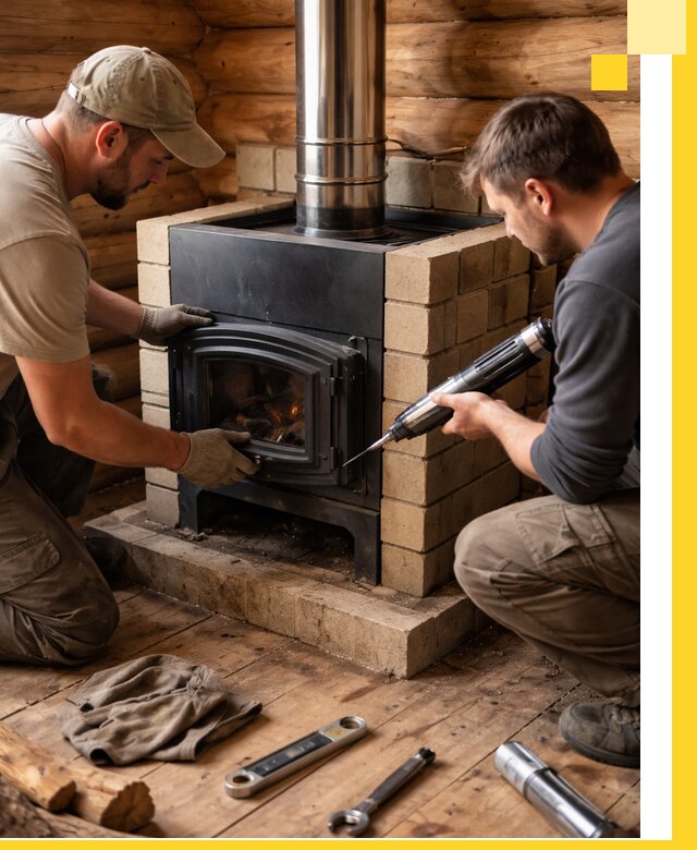 Монтаж и установка печи в бане под ключ с гарантией в Кулебаках