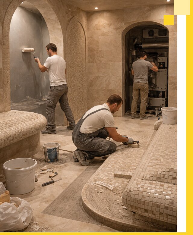 Строительство бани с хамамом и бассейном под ключ в Кулебаках