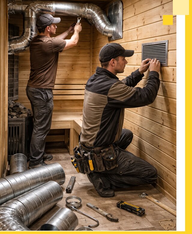 Проектирование и монтаж вентиляции бани в Кулебаках под ключ