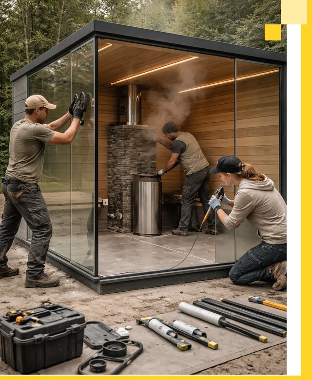 Проектирование и строительство стеклянных бань в Кулебаках