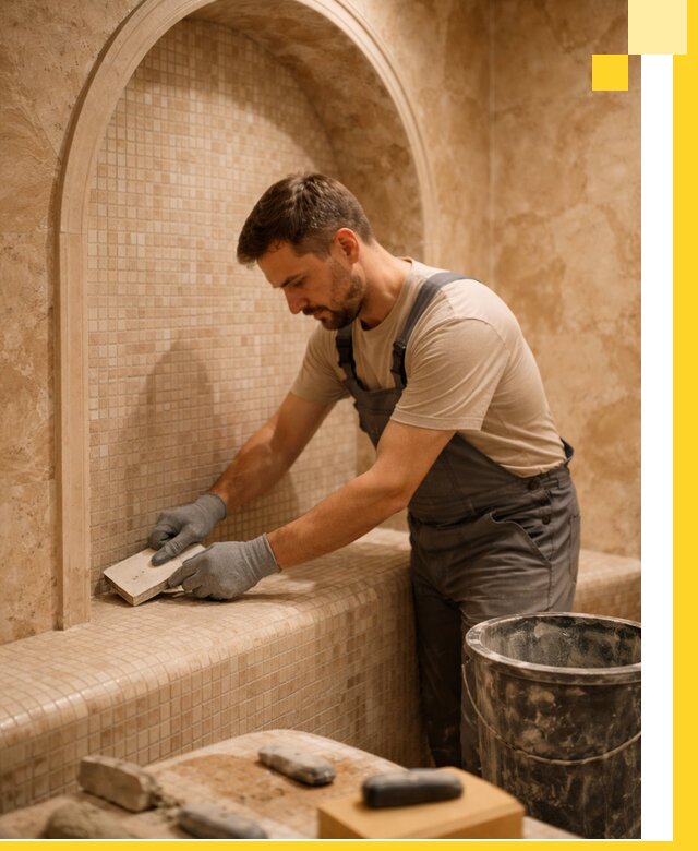 Профессиональная отделка хамамов с мозаикой под ключ в Кулебаках